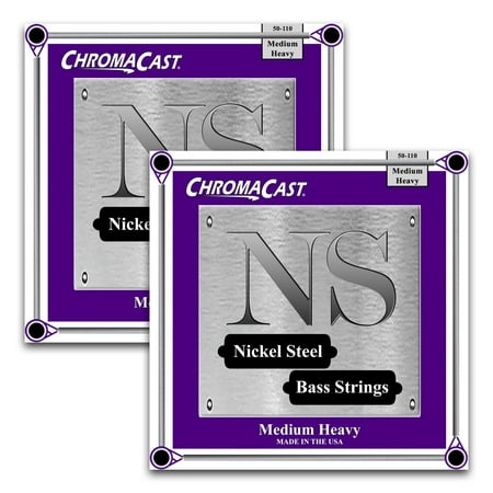 ChromaCast Nickel Steel Bass Guitar Strings, Medium Heavy Gauge(50-110), 2