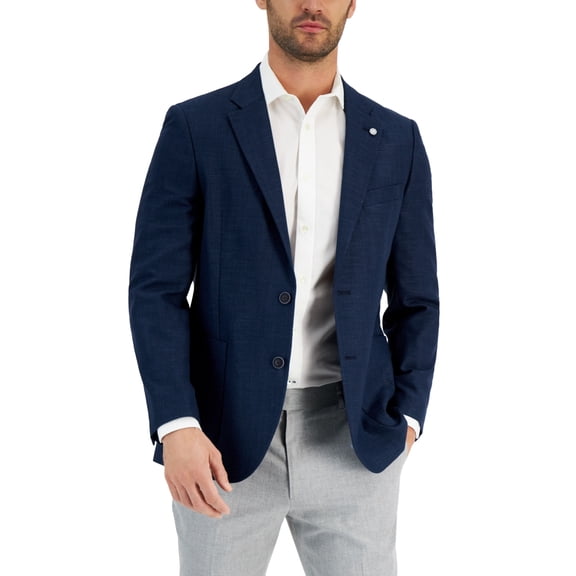 Nautica Mens Modern fit Sport Coat Blazer 38 R Navy Blue Solid Stretch