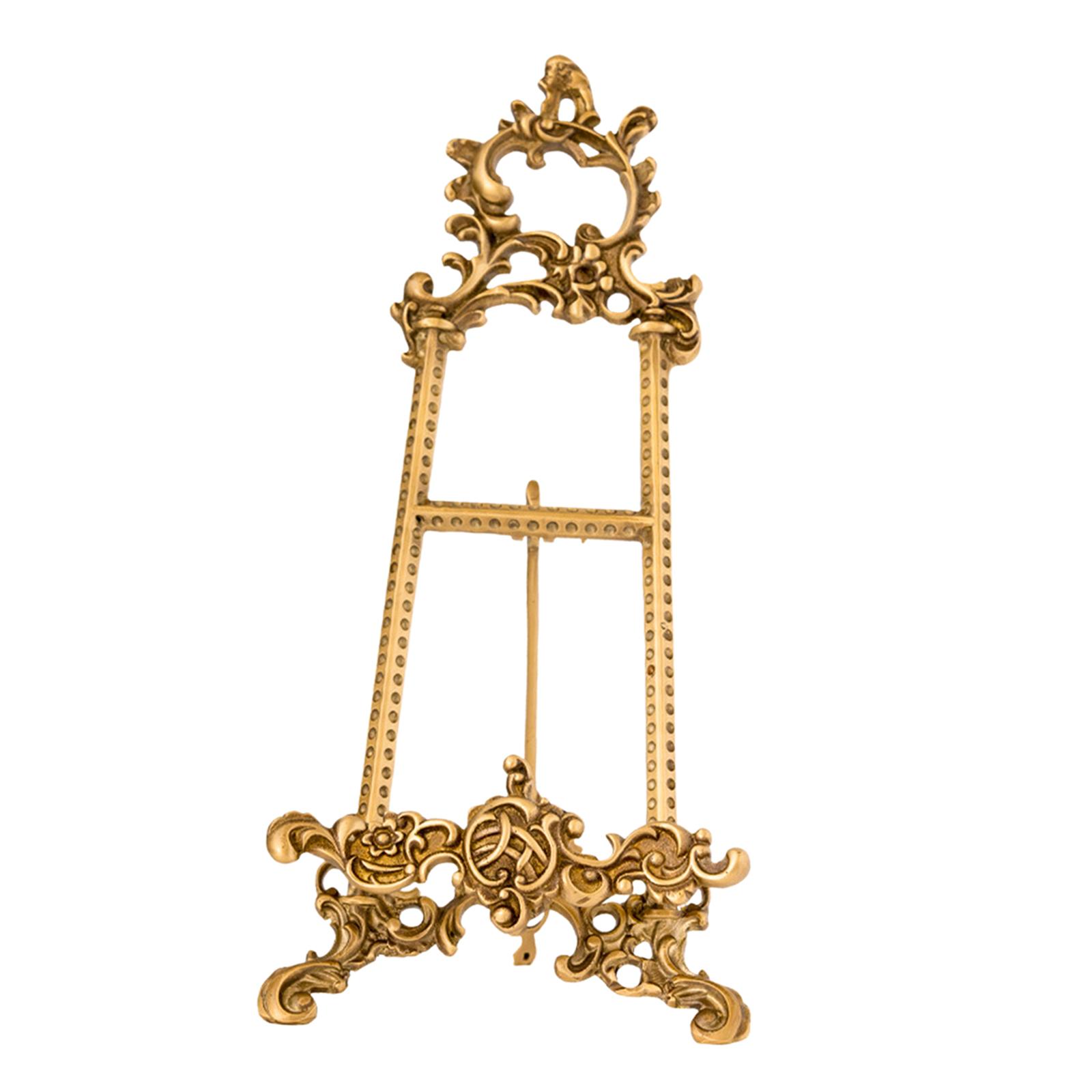 Home Interiors Scroll Ornate Gold Tone Metal Easel Display Stand Plate  Holders