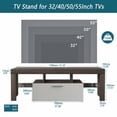 thumbnail image 4 of BSHTI 20 minutes quick assembly brown simple modern TV stand with the toughened glass shelf Floor cabinet Floor TV wall cabinet Brown + whiteTV bracket with LED Color Changing Lights for Living Room, 4 of 13