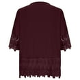thumbnail image 6 of FAVIPT Women's Linen Loose Fit Tshirt Tops Vintage Lace Tie V-Neck Embroidered Tunics Comfy Relaxed Ladies 3/4 Sleeve Blouse, 6 of 7