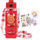 thumbnail image 1 of Kawaii Water Bottle For Girls Cute Kids Water Bottles With Straw,cute Water Leak Proof Bottles Portable Leakproof Water Jug For School Gifts For Kids, 1 of 5