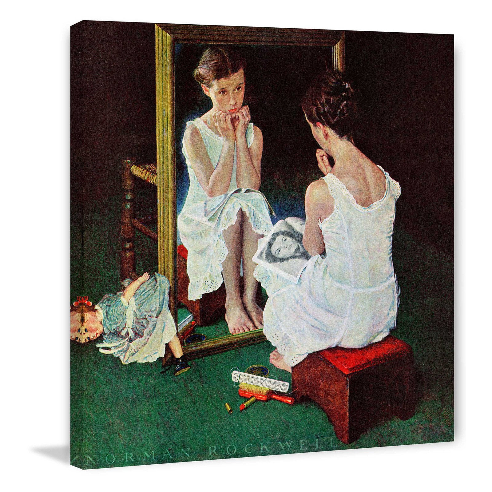Marmont Hill Girl at the Mirror Wall Art