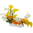 thumbnail image 2 of Nearly Natural 1639-YL Mixed Lily & Rose Artificial Arrangement - Yellow, 2 of 2