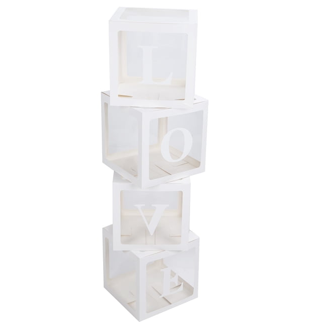 Boîtes aux Lettres pour Fête, Ballons Réutilisables Lettres Décoration de Fond pour Fêtes pour Anniversaire Décoration pour Révélation de Genre Blocs Décoratifs Amour