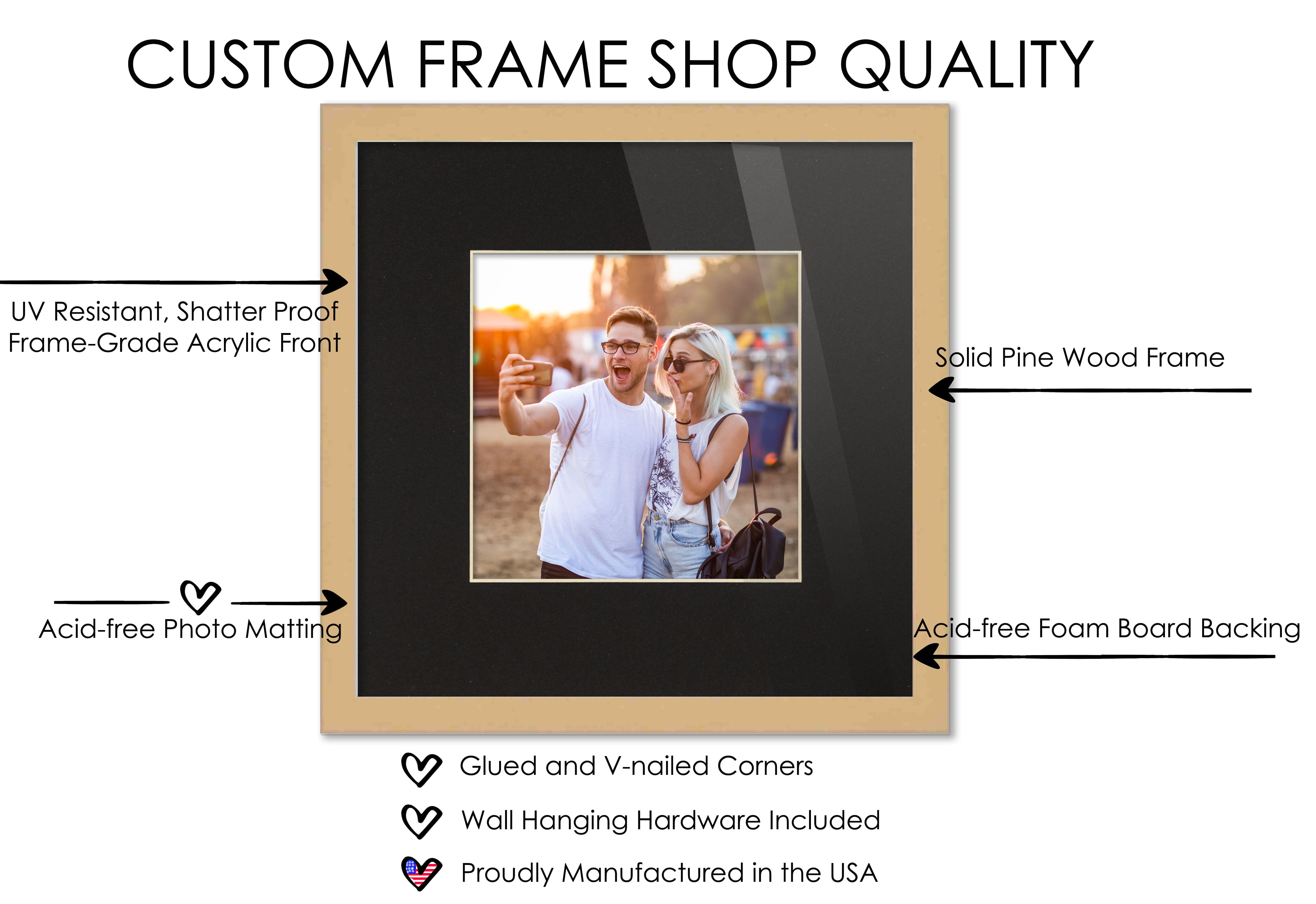 4x4 Frame with Mat - White 8x8 Frame Wood Made to Display Print or Poster  Measuring 4 x 4 Inches with Black Photo Mat - Yahoo Shopping