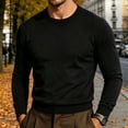 thumbnail image 2 of KyCheLot Mens Shirts Crew Neck Long Sleeve Knit Sweater Warmth Loose Casual Daily Outdoor Layer Pullover, 2 of 4