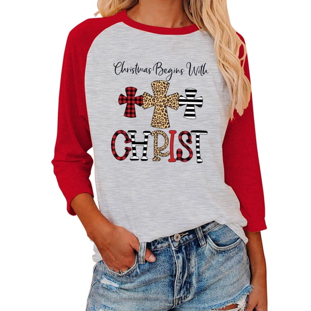 Minnieouse Camiseta de mezcla de algodón con cuello , Tops de mezcla de algodón, manga 3/4, informal, holgada, ropa interior con temática Prendas para la parte del cuerpo Manga 3/4 roja XXL