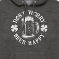 thumbnail image 3 of Instant Message - Don't Worry Beer Happy - Men's Pullover Hooded Fleece Sweatshirt, 3 of 6