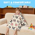 thumbnail image 5 of Boston Terrier and Roses Cream Pattern Lamb Fleece Blanket Hoodies for Teens ,Teens Oversize Sherpa Wearable Hooded Blanket Sweatshirt with Super Pockets, 5 of 6