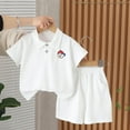 thumbnail image 2 of Odeerbi 1-7 Años Niño Niña Conjunto de Verano Camisa de Manga Corta de Algodón Pantalón Corto Conjunto de Dos Piezas Camisa Oso, 2 of 4