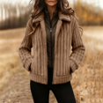 thumbnail image 2 of DHFJKG Winter Coats For Women Fluffy Long Sleeve Collared Solid Color Zip Up Jacket With Pockets Fuzzy Versatile Outerwear, 2 of 4