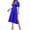Blue, variant on Women's Bridesmaid Dresses Flutter Sleeve V Neck Empire Waist Slit Midi Dress Wedding Guest Formal Dress