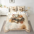 thumbnail image 2 of Manfei Oil Painting Twin Bedding Sets 7pcs,Happy Halloween Bedding Comforter Set 7pcs,Pumpkin Maple Books Sheet Sets,Microfiber Bedroom Decoration Reversible, 2 of 7