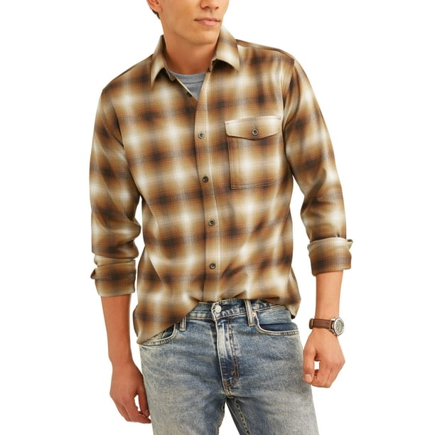 Swiss Tech - Swiss+Tech Men's and Menâs Big Long Sleeve Poly Flannel Button Down shirt, up to