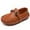 Brown, variant on Odema Toddler Boys Soft Split Leather Slip-On Loafer Boat Dress Shoes