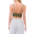 thumbnail image 5 of Made by Olivia Women's Solid Knit Ribbed Seamless Double Strap Triangle Brami Crop Tank Top, 5 of 6