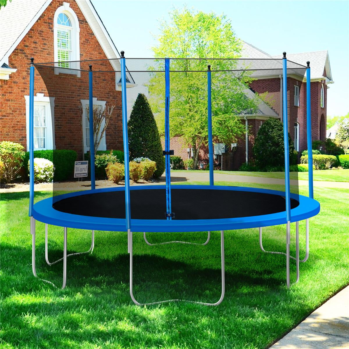 13FT Trampoline For Kids, Outdoor Trampoline With Safety Enclosure Net ...