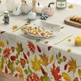thumbnail image 4 of Fall Tablecloth 60×60 Inch Square, Thanksgiving Autumn Harvest Leaves Table Cover for Party Picnic Dinner Decor, 4 of 6
