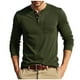thumbnail image 2 of Blusas y camisas de manga larga y cuello redondo para hombre, casuales, de moda, de color liso, con botones y bolsillos, de manga larga y cuello redondo, de poliéster., 2 of 6
