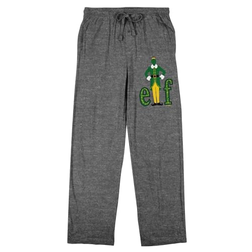 Elf Logo Men's Gray Heather Sleep Pajama Pants-XL