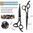 thumbnail image 4 of 6 Inch Hair Cutting Shears Kids Safety Rounded Tips Hair Scissors Professional Hairdressing Haircut Kit for Salon, Barbers, Children, Baby and Personal Home Usage, Japanese Stainless Steel, Black, 4 of 7
