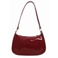 thumbnail image 1 of Bolso de hombro con diseño de Papá Noel para las axilas, de charol, color rojo vino, 1 of 8