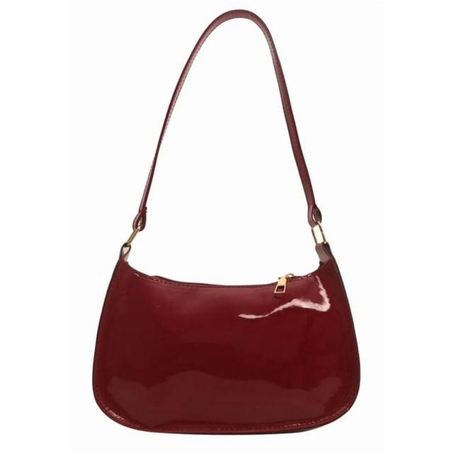 Bolso de hombro con diseño de Papá Noel para las axilas, de charol, color rojo vino