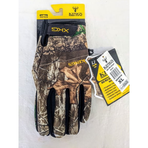 King’s Camo XKG Mid Weight Glove, Realtree Edge Pattern, X-Large