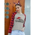 thumbnail image 6 of Anbech Women's Christmas Graphic Tee, Long Sleeve Snowflake Merry Christmas Shirt, 6 of 7