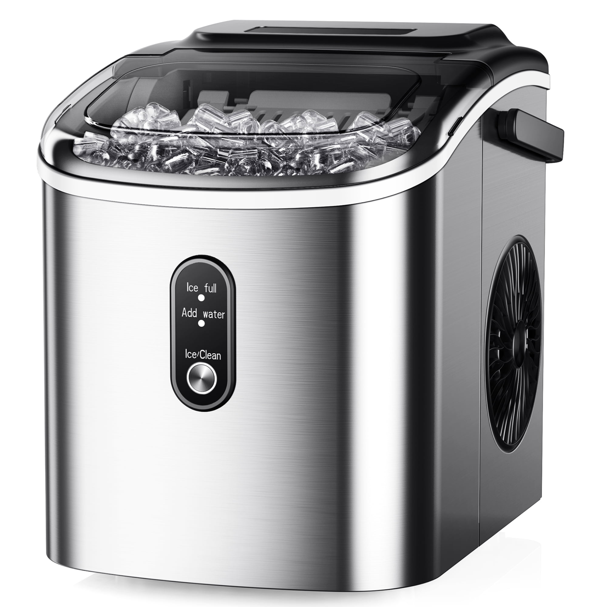 Simzlife Countertop Ice Maker with Handle,Portable Ice Machine with Basket and Scoop, 9 Bullet Ice In 6 Mins, 26Lbs/24H, Self-Cleaning