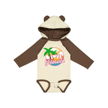 

Inktastic I Love Florida with Ocean and Palm Trees Gift Baby Boy or Baby Girl Long Sleeve Bodysuit