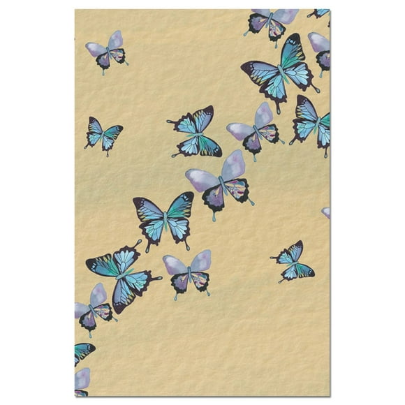 Tree-Free Greetings EcoNotes Stationary- Blank Note Cards with Envelopes, 4" x 6", Blue Butterflies in Flight, Boxed Set of 12 (FS66475)