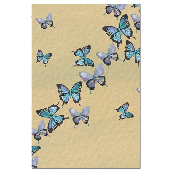 Tree-Free Greetings EcoNotes Stationary- Blank Note Cards with Envelopes, 4" x 6", Blue Butterflies in Flight, Boxed Set of 12 (FS66475)