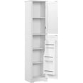 HOMEFORT Narrow Storage Tall Slim Freestanding Double Tier