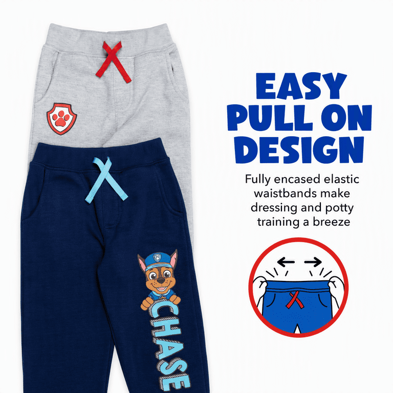 Paw Patrol Boys' 3-Pack Fleece Jogger Pants photo 6