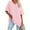 Pink, variant on Ladies Tops Under $10 Elbow-Length Pink V-Neck Solid Blouses Ladies Shirts and Tops