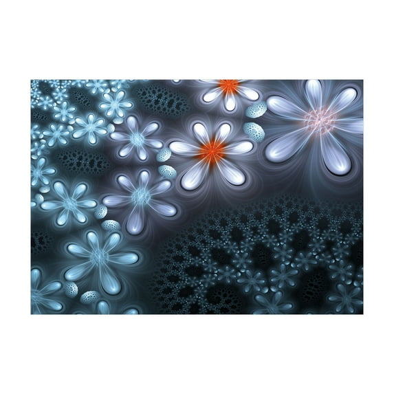 Ambesonne Fractal Jigsaw Puzzle, Vibrant Floral Pattern, Heirloom-Quality Fun Activity for Family Durable Cardboard, 1000 pcs, Blue Purple