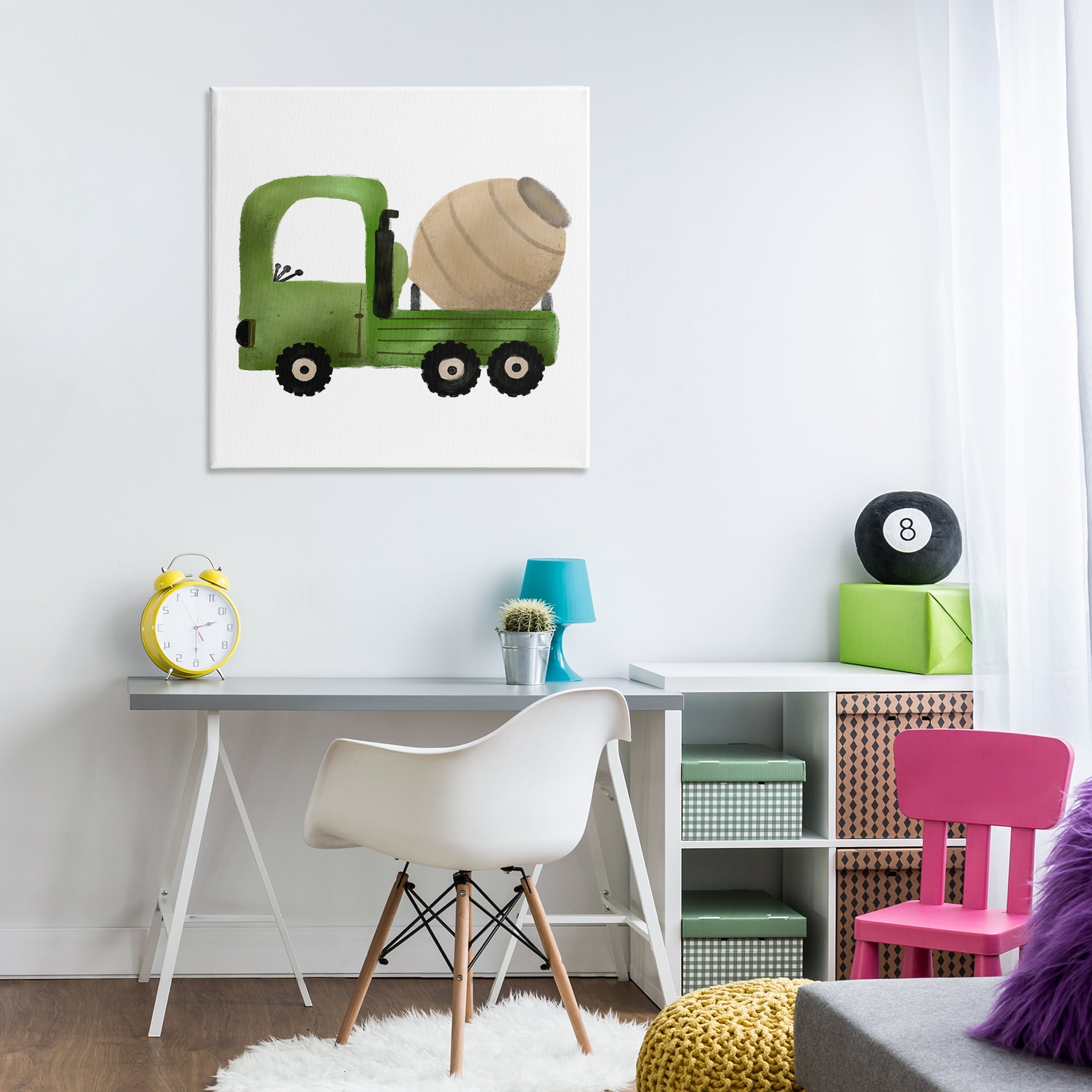 Stupell Industries Construction Truck Vehicle Transportation Painting Wrapped Canvas Art Print Wall Art, 30 x 30