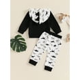 thumbnail image 6 of Elippeo Little Boy Fall Clothes 6 12 18 24 Months 3 4 Years Dinosaur Print Long Sleeve Hood Sweatshirt with Elastic Waist Pants 2Pcs Outfits, 6 of 9