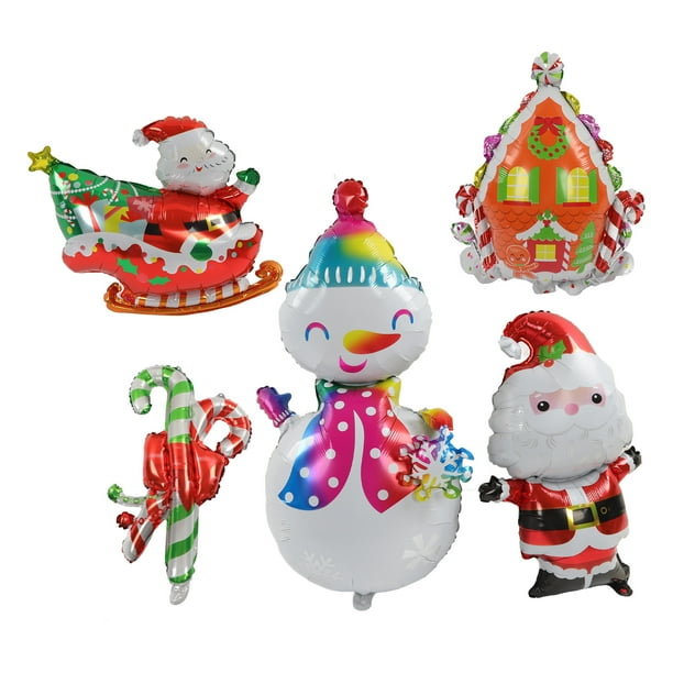 Globos de decoración navideña, globos de papel de aluminio, kit de decoración de globos de Papá Noel, juego de globos de papel de aluminio, innovación moderna