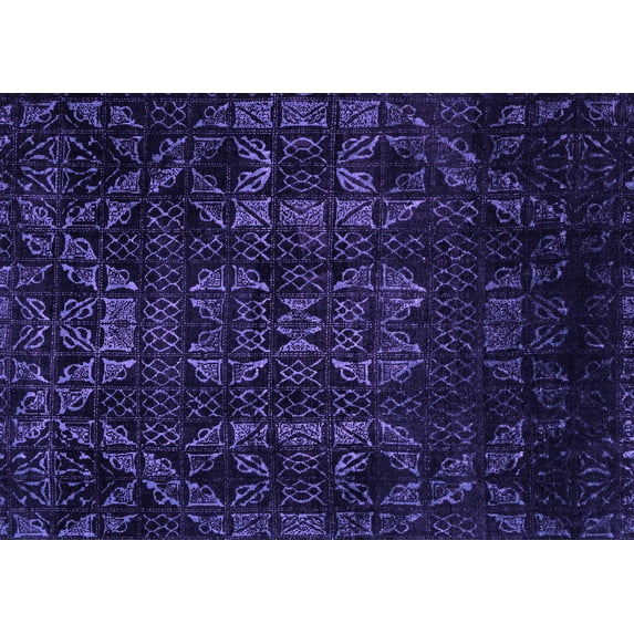 Ahgly Company Indoor Rectangle Abstract Purple Modern Area Rugs, 7' x 10'