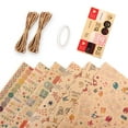 thumbnail image 1 of Tignapoo 6-Piece Kraft Paper Gift Wrap Set - 50x70cm, Ideal for Birthdays, Holidays & Special Occasions, Includes Tape, Rope & Stickers, 1 of 6