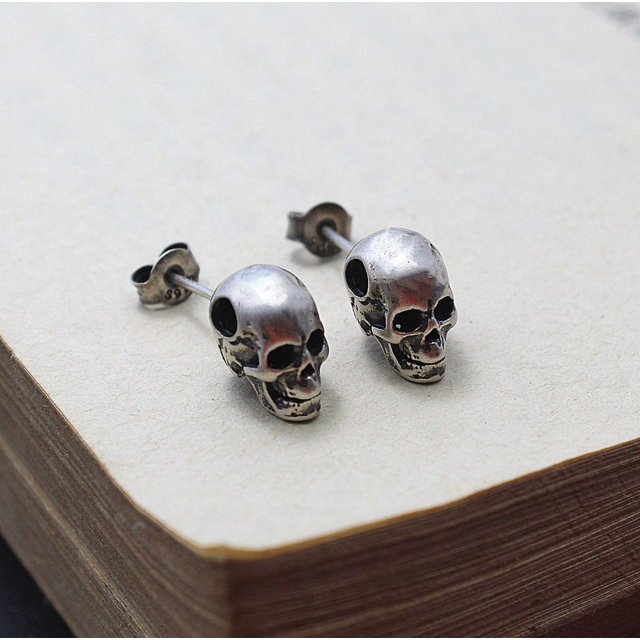 ZHAOCHENG par de pendientes punk de plata de ley 925 para Halloween