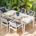 thumbnail image 2 of Easter Bunny Table Cloths for 6 Foot Rectangle Tables, Spring Daisy Flower Colorful Eggs White Wooden Patio Waterproof Elastic Fitted Tablecloths, Washable Rectangular Table Cover for Camping, 2 of 8