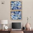 thumbnail image 2 of Gold over Blue Set Canvas Set of 2 Blue Abstract Art by Art Remedy, Gold Frame, 20 x 16, 2 of 6