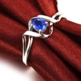 thumbnail image 5 of Solitaire 8x6mm Oval Shape Blue Sapphire 1.25 Carat Engagement Ring In 10k White Gold, 5 of 5