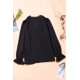 thumbnail image 2 of ABPHQTO Blusa negra elegante con cuello en V y encaje de lunares suizos para mujer, 2 of 5