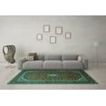thumbnail image 3 of Ahgly Company Indoor Rectangle Medallion Turquoise Blue Traditional Area Rugs, 2' x 5', 3 of 4