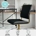 thumbnail image 5 of Martha Stewart Ivy Upholstered Office Chair in Black/Polished Brass, 5 of 15